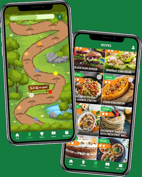 Preview of the app on 2 phones